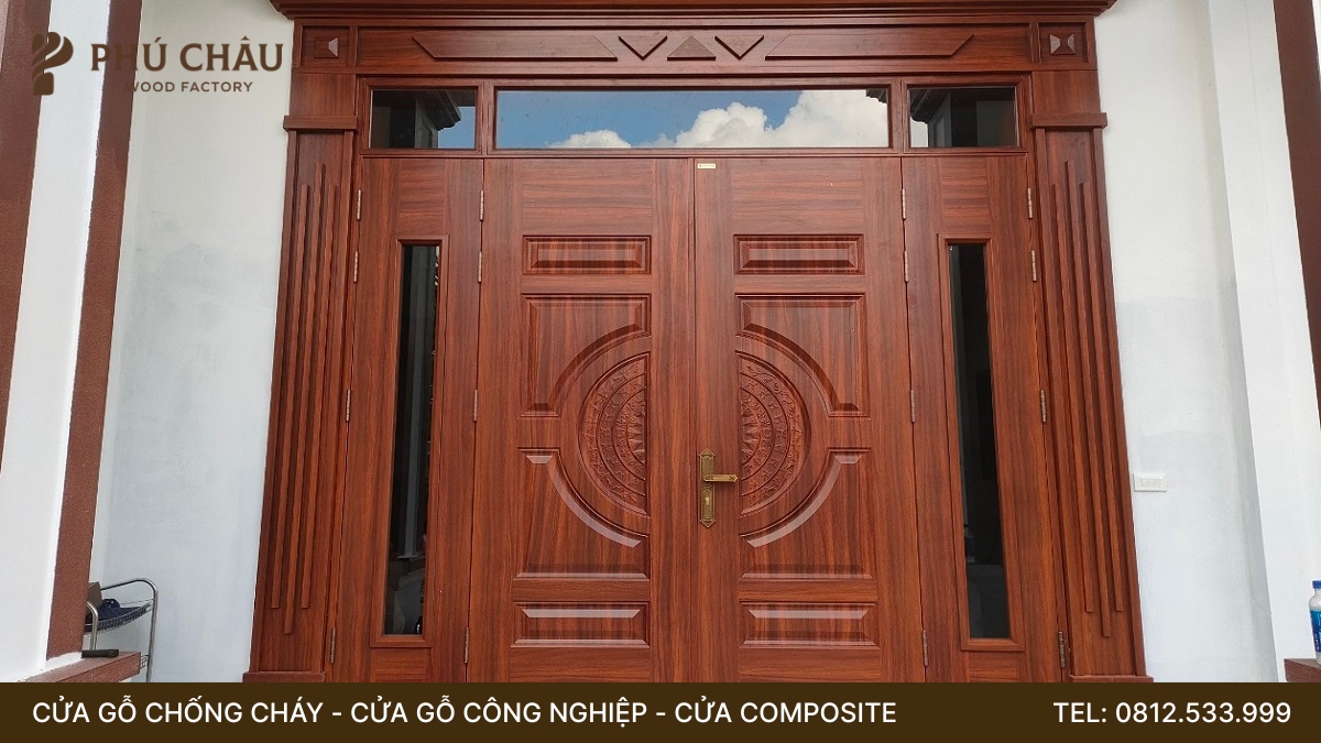 15 Mẫu cửa gỗ cao cấp 4 cánh đẹp cực sang trọng